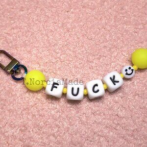 F^CK: Silicone Offensive Keychain: Glow Bright Yellow